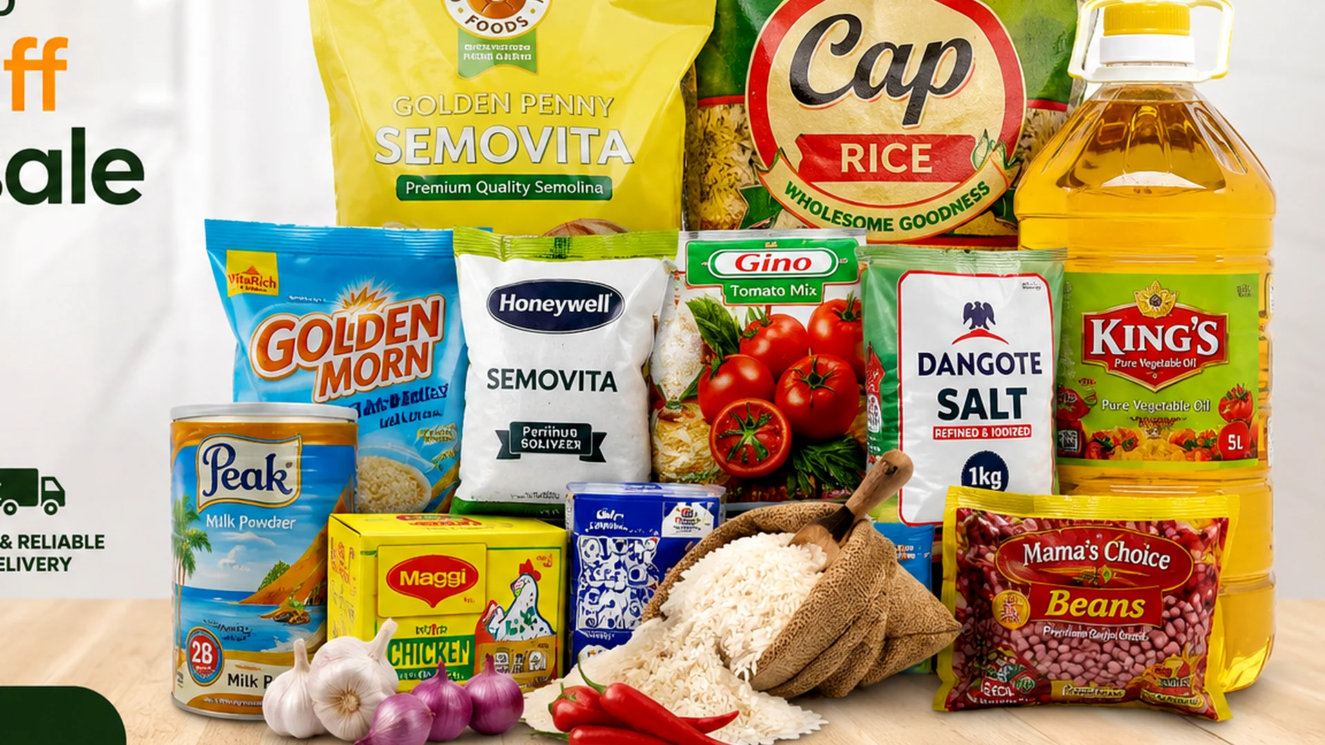 Rice, beans, seasoning and food products for wholesale buyers